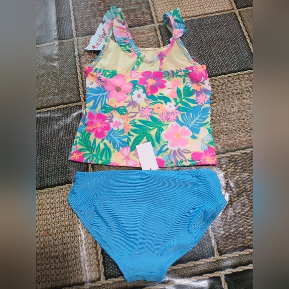 Floral Kids Swim Set by Cat & Jack - Multicolor and Blue - Picture 2 of 4